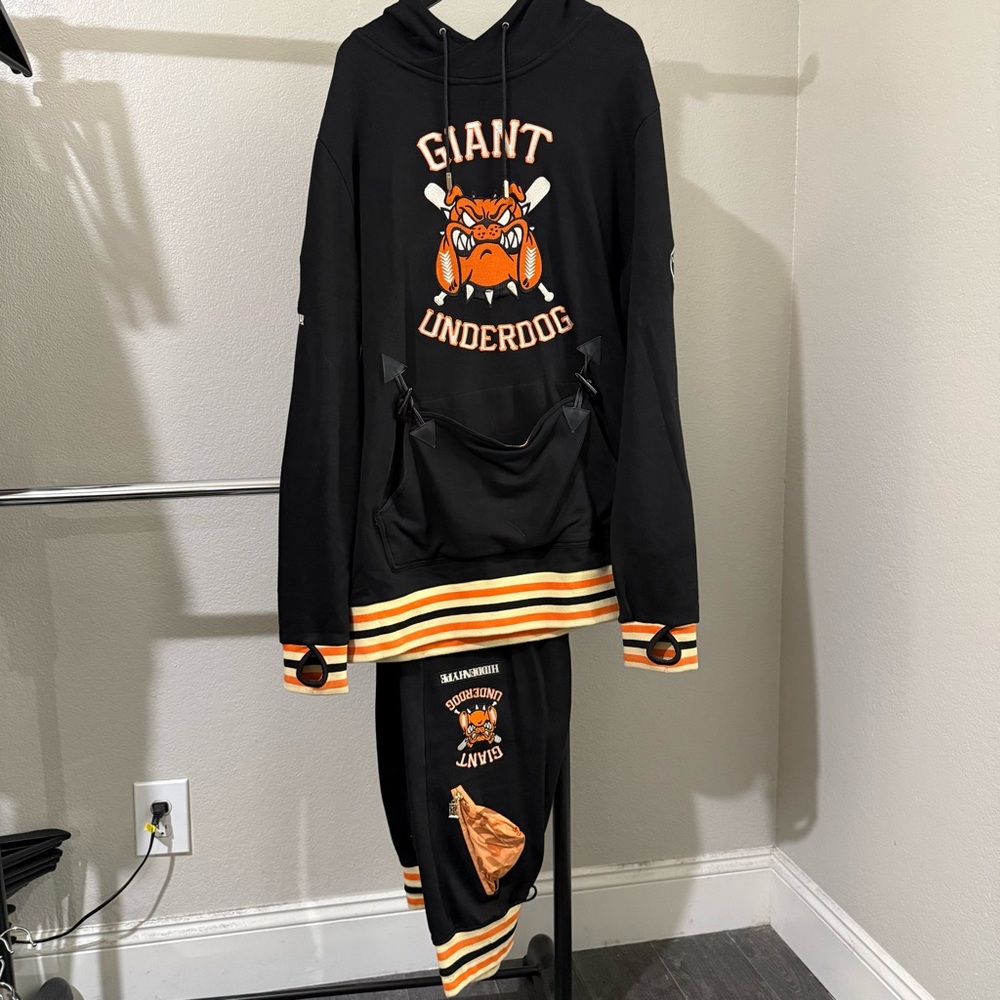 Men’s SF Giant Underdog XL Hoodie & Jogger Set - Black and Orange